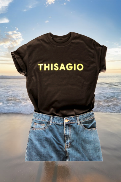 Thisagio Maglia Nera - Logo giallo fluo Thisagio Maglia Nera - Logo giallo fluo