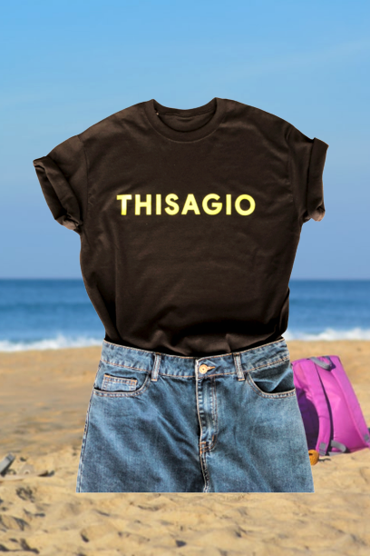 Thisagio Maglia Nera - Logo giallo fluo Thisagio Maglia Nera - Logo giallo fluo